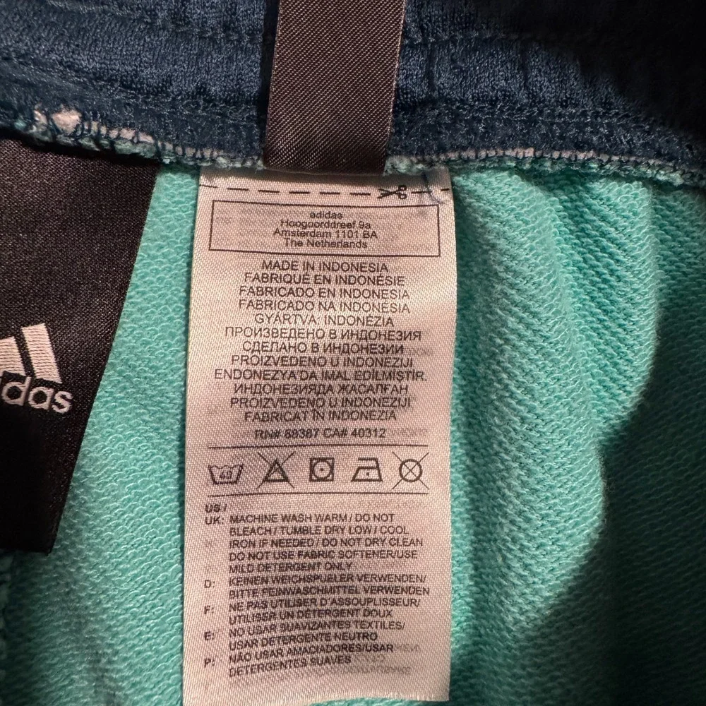 Adidas Essential Shorts  Tie-Dye Fleece Blue Shorts w/‎ Pockets Men's Size Small